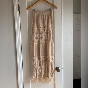 Loola Cream Crochet Maxi Skirt